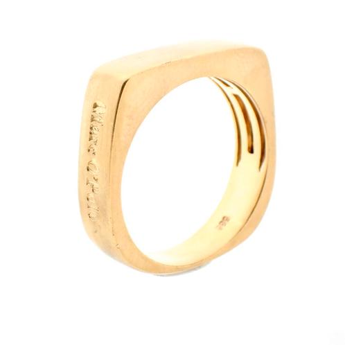Gouden vierkante gematteerde ring; Marc O Polo (uniek), Sieraden, Tassen en Uiterlijk, Ringen, Dame of Heer, Overige kleuren, 19 tot 20
