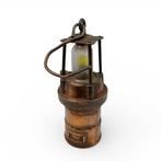 Olielamp - Oude mijnlamp - Metaal, Glas