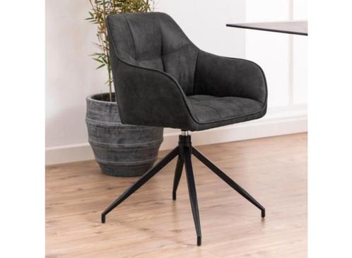 Outlet prijs: Eetkamerstoel Brenda - Microvezel Grijs, Huis en Inrichting, Stoelen, Verzenden