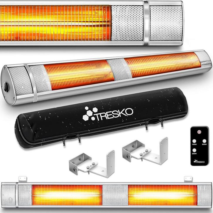 TRESKO® Terrasverwarmer - Infrarood Verwarming - 3000W - Zil, Caravans en Kamperen, Tentaccessoires, Nieuw, Verzenden