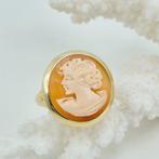 Verguld, Zilver - Ring - Handgesneden maas, Antiek en Kunst