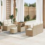 vidaXL Tuin Sofa Set met kussen met opslag 8 pcs Beige en, Verzenden, Nieuw, Rotan