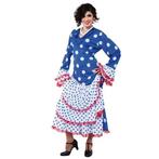 Spaanse jurk blauw, Verzenden, Nieuw, Feestartikel