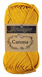 Scheepjes Catona 50 gram - 249 saffron - Katoen Garen, Hobby en Vrije tijd, Breien en Haken, Ophalen of Verzenden, Nieuw