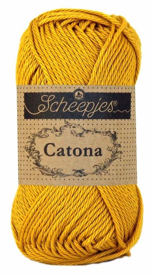 Scheepjes Catona 50 gram - 249 saffron - Katoen Garen, Hobby en Vrije tijd, Breien en Haken, Ophalen of Verzenden