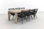 Jasmine black/Rome grey 240 cm. tuinset - 7-delig, Verzenden, Nieuw, Hout, Tuinset