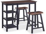vidaXL - 3-delige - Barset - MDF - zwart, Huis en Inrichting, Tafels | Eettafels, Verzenden, Nieuw