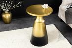 Design bijzettafel ABSTRACT 60cm goud metaal geborsteld, Ophalen of Verzenden, Nieuw