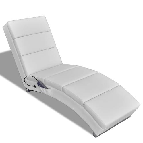 vidaXL Massagelounger kunstleer wit, Sport en Fitness, Massageproducten, Nieuw, Verzenden