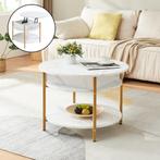 Salontafel Kandas rond marmerlook wit en goudkleurig Ø70 cm, Huis en Inrichting, Tafels | Salontafels, Verzenden, Nieuw