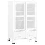 Opbergkast industrieel 70x40x115 cm metaal wit (Interieur)