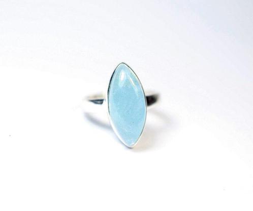 aquamarijn Ring/cabochon/nieuw- 4.46 g - (1), Verzamelen, Mineralen en Fossielen