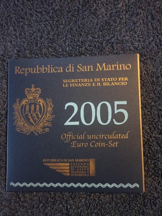 San Marino. Year Set (BU) 2005 avec 5 Euro token (Zonder, Postzegels en Munten, Munten | Europa | Euromunten