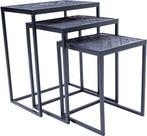 2dekans | Bergen Bijzettafelset van 3 Tafels - Visgraat, Huis en Inrichting, Tafels | Salontafels, Ophalen of Verzenden, Zo goed als nieuw