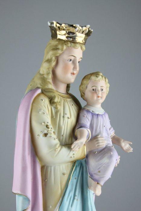 Beeldje - Maria met Kind - Biscuit porselein, Antiek en Kunst, Antiek | Boeken en Bijbels
