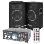 Vonyx SL6 geluidsbox met AV-360 versterker en kabels, Nieuw, Verzenden