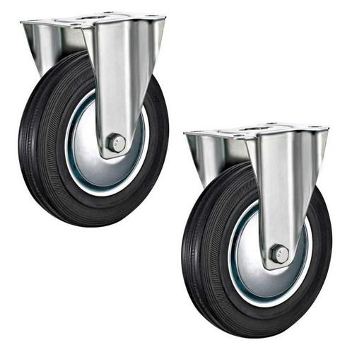 Tarsus Bokwiel 200 mm - Slijtvast Rubber - Draagvermogen..., Doe-het-zelf en Verbouw, Zwenkwielen, Nieuw, Ophalen of Verzenden