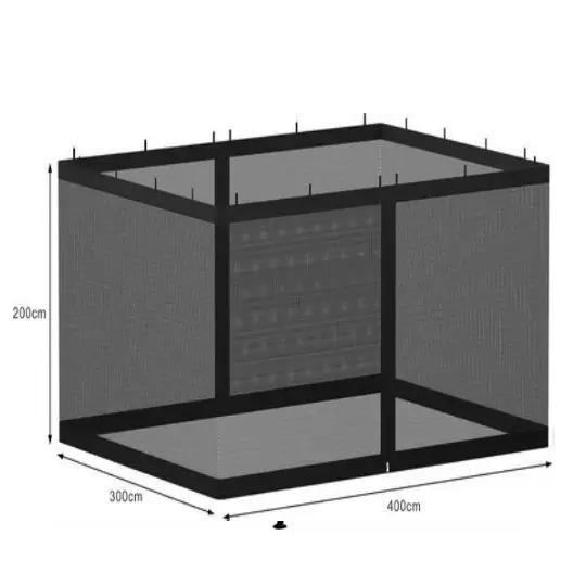 Insectennet 4 x 3 x 2 m Zwart - 2 ritsen, Tuin en Terras, Partytenten, Ophalen of Verzenden