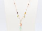 Ketting met hanger - 18 karaat Roségoud, Witgoud Chalcedoon