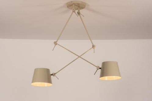 Rietveld Hanglampen - Beige, Zand - Metaal, Huis en Inrichting, Lampen | Hanglampen, Verzenden