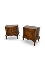 Nachtkastje (2) - Walnoot, Messing, Hout, Antiek en Kunst, Curiosa en Brocante