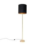 Klassieke vloerlamp messing met zwarte kap 40 cm - Simplo, Huis en Inrichting, Lampen | Vloerlampen, Nieuw, Overige materialen