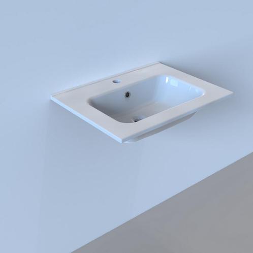 Wastafel BWS Pakaru 91x46,5x17 Glans Wit (1 kraangat), Doe-het-zelf en Verbouw, Sanitair, Overige typen, Nieuw, Ophalen of Verzenden