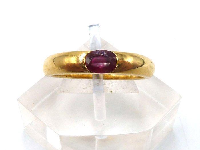 Ring - 18 karaat Geel goud Robijn, Sieraden, Tassen en Uiterlijk, Ringen