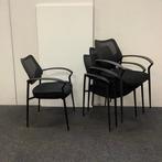Tweedehands complete set van 4 stuks vergaderstoelen/, Huis en Inrichting, Ophalen of Verzenden, Gebruikt, Zwart, Stof