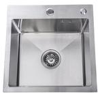 Spoelbak | Wasbak | Gootsteen | 44x44x20 | Zilver | Kraangat, Huis en Inrichting, Keuken | Keukenelementen, Minder dan 50 cm, Overige kleuren