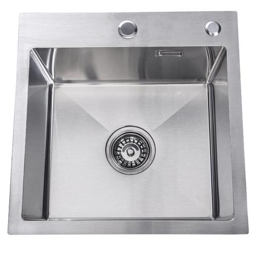 Spoelbak | Wasbak | Gootsteen | 44x44x20 | Zilver | Kraangat, Huis en Inrichting, Keuken | Keukenelementen, 25 tot 50 cm, Overige kleuren
