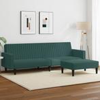 vidaXL 2-delige Loungeset fluweel donkergroen, Verzenden, Nieuw, Vierpersoons of meer, Stof