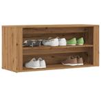 vidaXL Schoenenbankje 100x35x45 cm bewerkt hout artisanaal, Huis en Inrichting, Verzenden, Nieuw