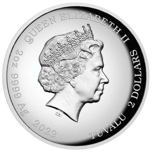 Tuvalu. 2 Dollars 2022 Bart Simpson, 2 Oz (.999), Postzegels en Munten, Munten | Europa | Niet-Euromunten