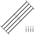 vidaXL Raam Rooster Zwart 175 x 60 cm Gepoedercoat staal, Doe-het-zelf en Verbouw, Glas en Ramen, Verzenden, Nieuw