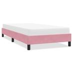 vidaXL Bedframe zonder matras 100x220 cm fluweel roze, Verzenden, Nieuw, Eenpersoons, Stof