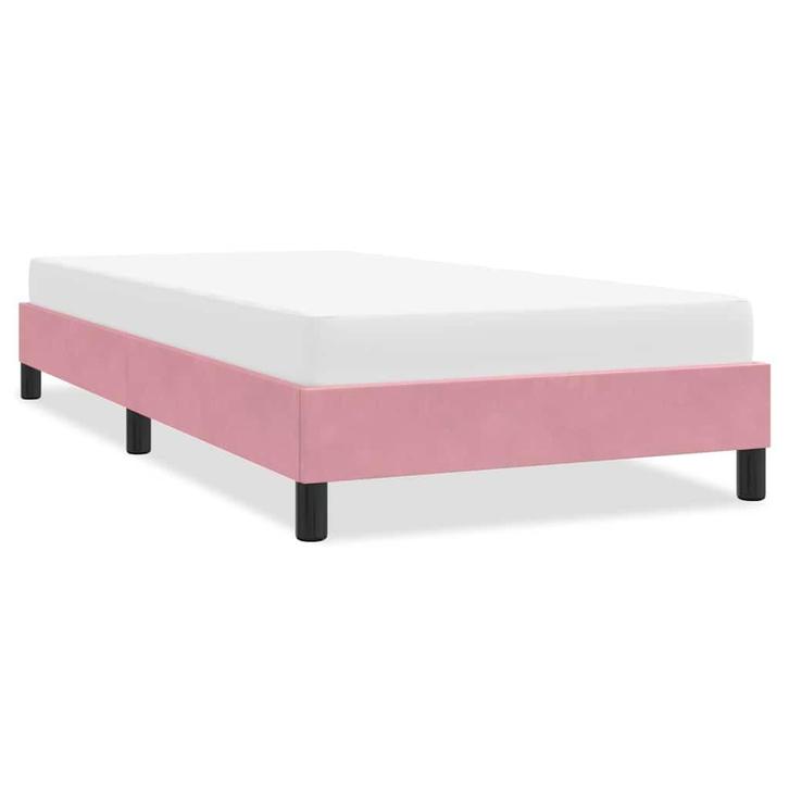vidaXL Bedframe zonder matras 100x220 cm fluweel roze, Huis en Inrichting, Slaapkamer | Bedden, Nieuw, Stof, Eenpersoons, Verzenden