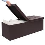 Opvouwbare Zitbank met opbergruimte en deksel - 80cm - Bruin, Huis en Inrichting, Verzenden, Nieuw