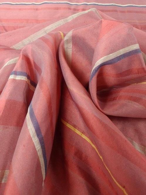 Prachtige Dubbele Breedte Pure Zijden Taffetta Magenta Roze, Antiek en Kunst, Antiek | Kleden en Textiel