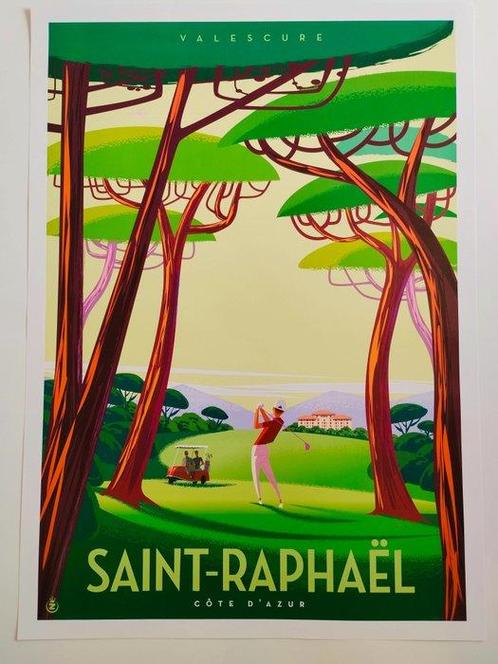 Monsieur Z - French Riviera Travel poster  Saint Raphael -, Antiek en Kunst, Kunst | Tekeningen en Foto's