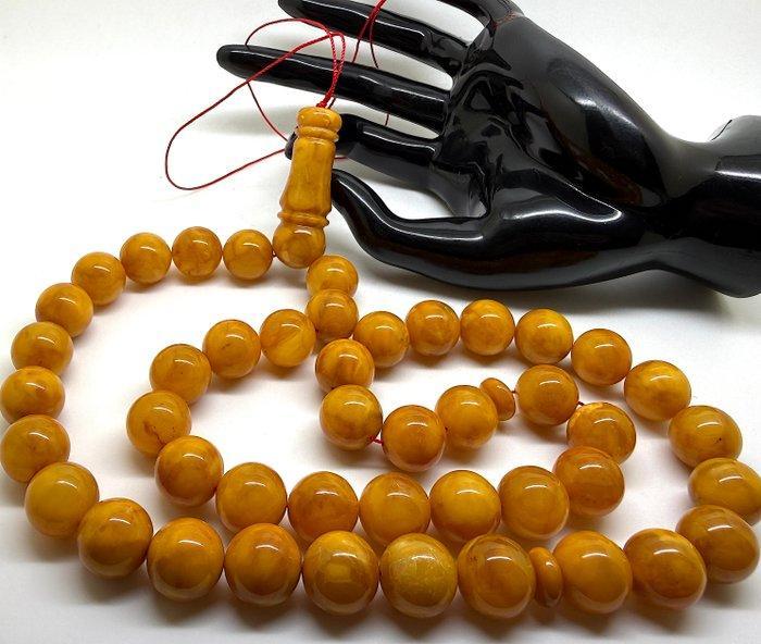 Tesbih misbaha gebedskralen, witte Baltische amber kralen, Antiek en Kunst, Curiosa en Brocante