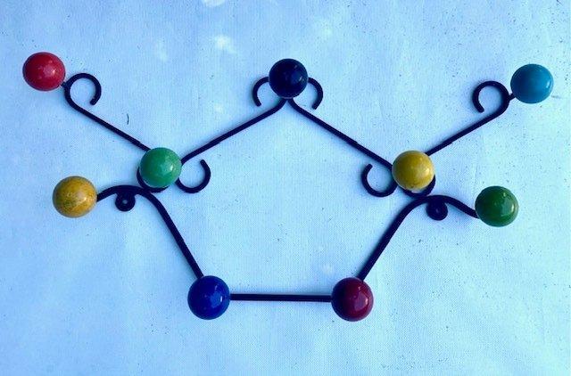 Kapstok - Metaal en Hout - Twee modulaire vintage kapstokken, Antiek en Kunst, Kunst | Designobjecten