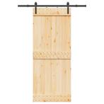 vidaXL Schuifdeur met beslag 85x210 cm massief grenenhout, Doe-het-zelf en Verbouw, Deuren en Horren, Verzenden, Nieuw