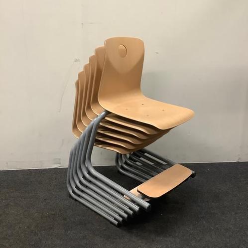 Tweedehands complete set 6 stuks Woodmark schoolstoelen met, Huis en Inrichting, Stoelen, Vijf, Zes of meer stoelen, Gebruikt