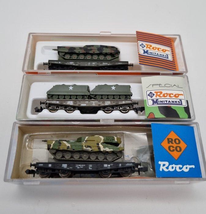 Roco N - Model treinwagon (3) - Minitanks met Leopard II, Hobby en Vrije tijd, Modeltreinen | N-Spoor