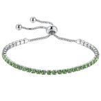 Fako Bijoux® - Dames Armband Zirkonia Groen - 2.5mm -, Sieraden, Tassen en Uiterlijk, Armbanden, Nieuw, Verzenden