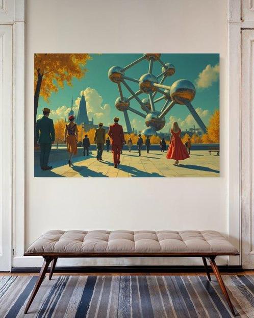 RINGER - Atomium in the Fifties Toile (XXL), Antiek en Kunst, Kunst | Designobjecten