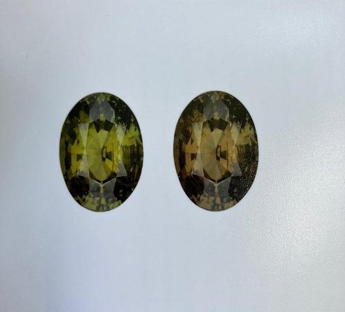 2 pcs Geel, Groen Alexandriet - 6.01 ct - Gemological, Sieraden, Tassen en Uiterlijk, Edelstenen