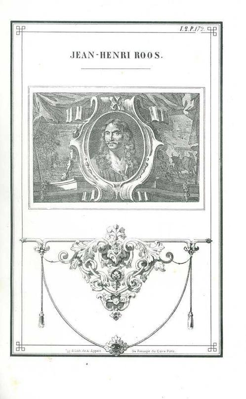 Portrait of Johann Heinrich Roos, Antiek en Kunst, Kunst | Etsen en Gravures