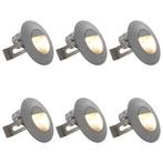 vidaXL LED-buitenwandlampen 6 st 5 W rond zilverkleurig, Verzenden, Nieuw